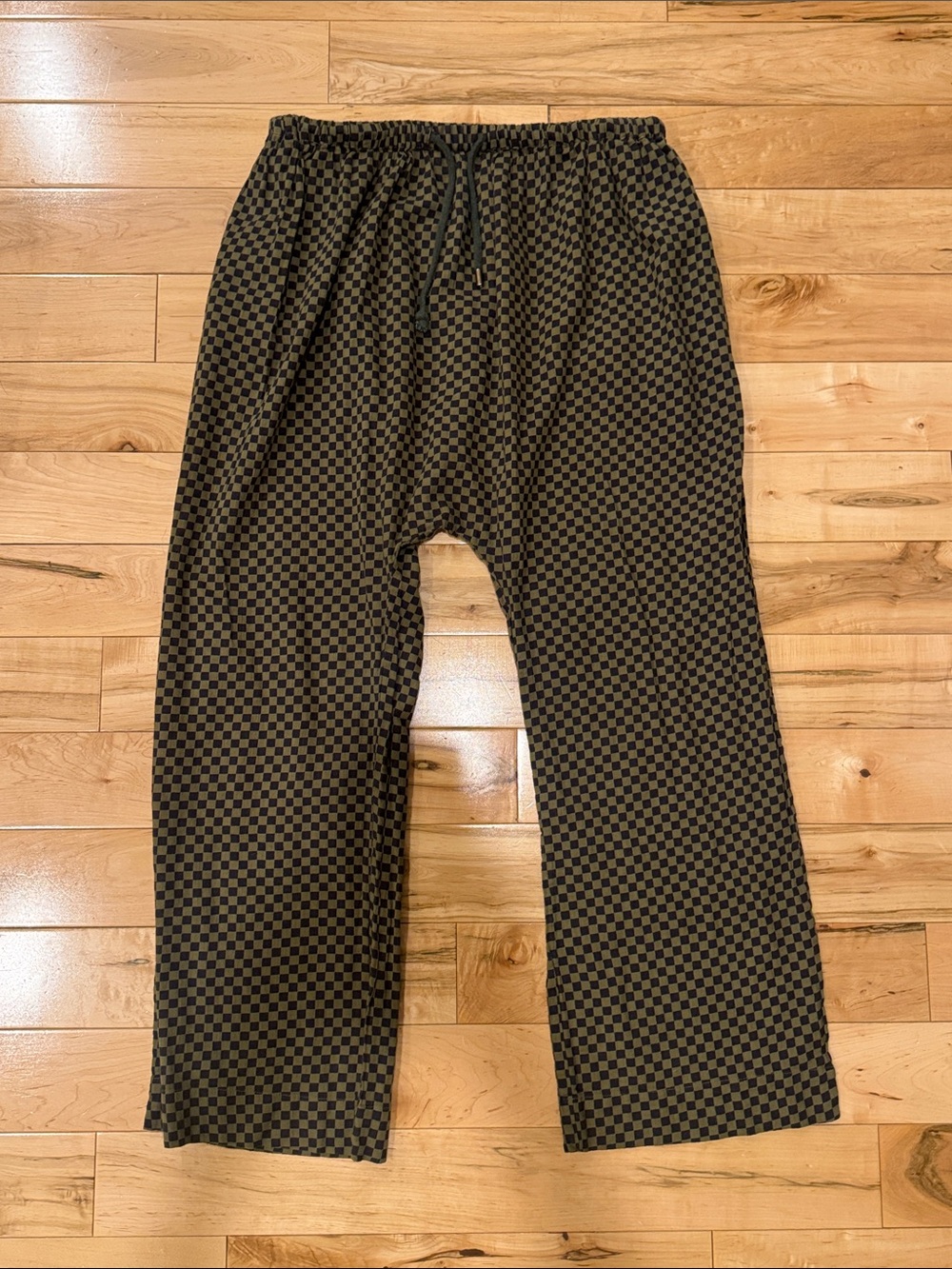 The Great Size 1 Small Tan Checker Reef Harem Pant 100% Cotton Relaxed Fit Boho